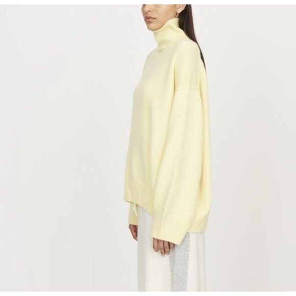 MANDKHAI Sweaters - MANDKHAI Oversized Mongolian Cashmere Turtleneck Sweater Jumper Yellow One Size